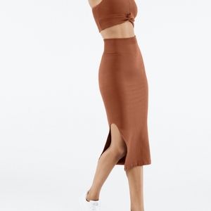 High Waisted Ribbed Seamless Skirt